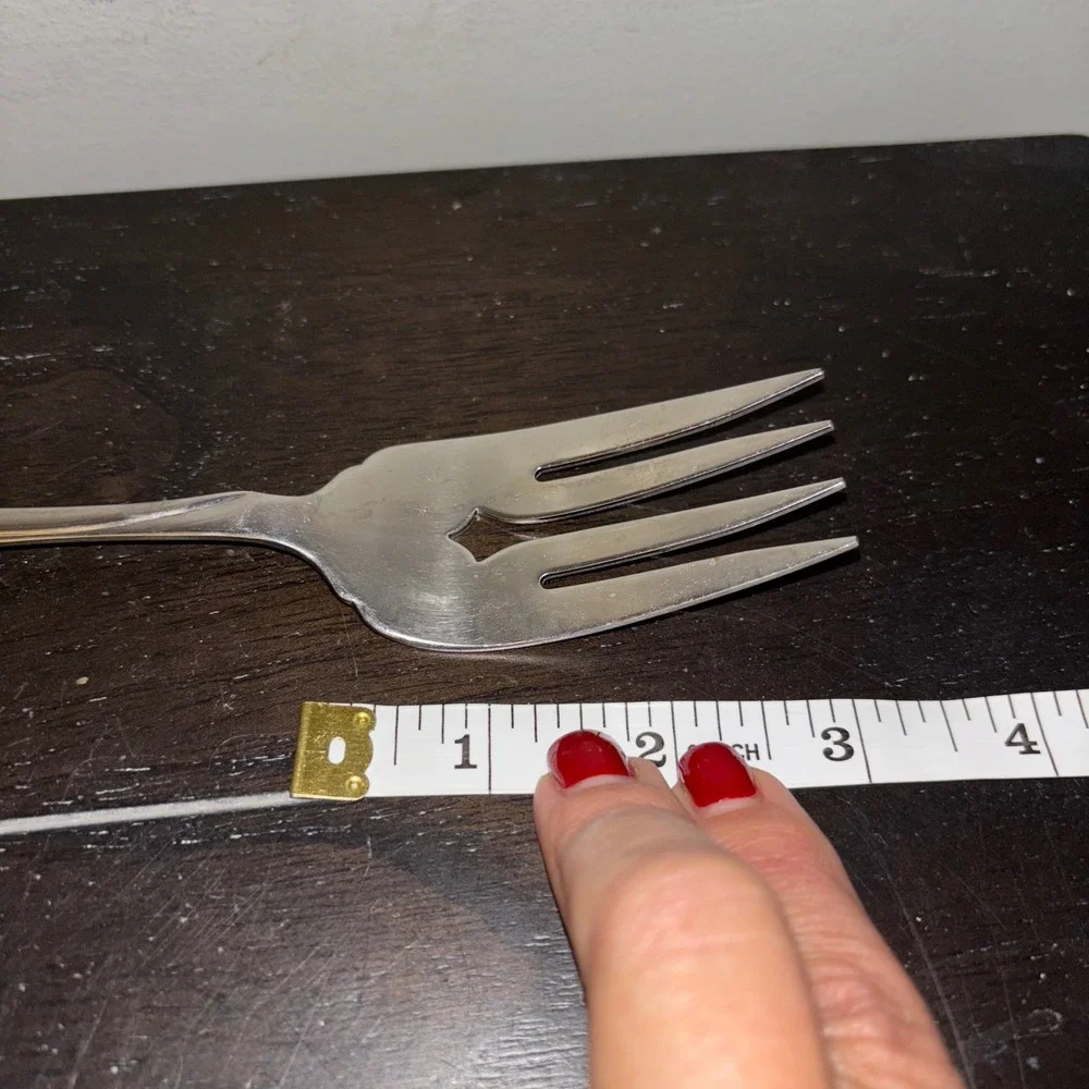 Vintage Oneida | Silver Plated Serving Fork | Twisted‎ Handle | Diamond Cutout